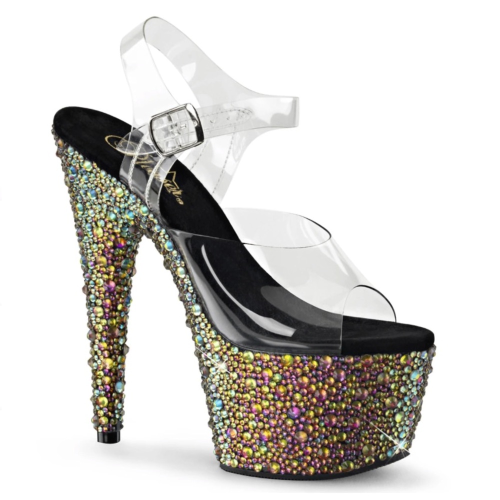 Pleaser Shoes Bejeweled 7” Heels size 7